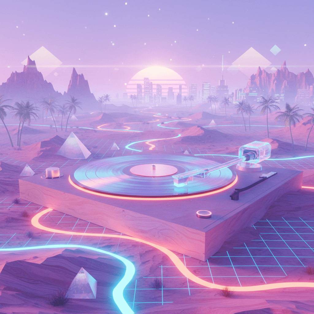 나노 바나나로 "신스웨이브 사막 신기루" 이미지 만들기