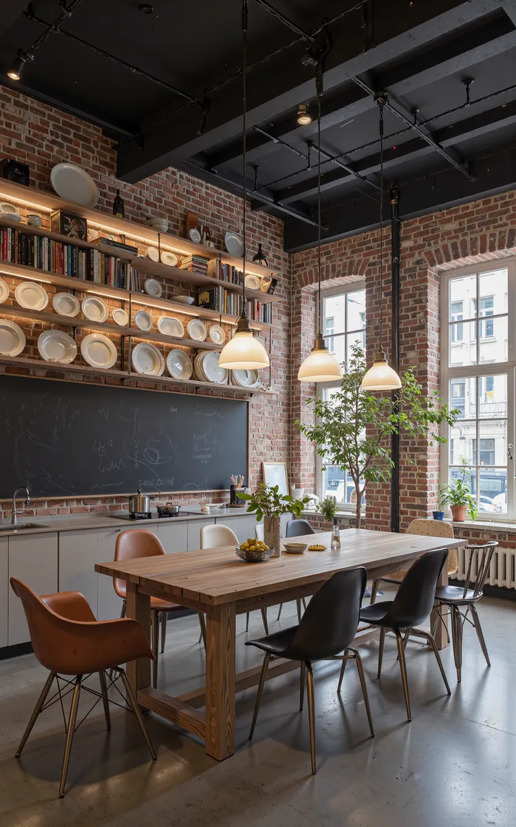 Photo inspiration: Gallery Detail: Industrial Style Open Concept Kitchen With Exposed Brick AI Image