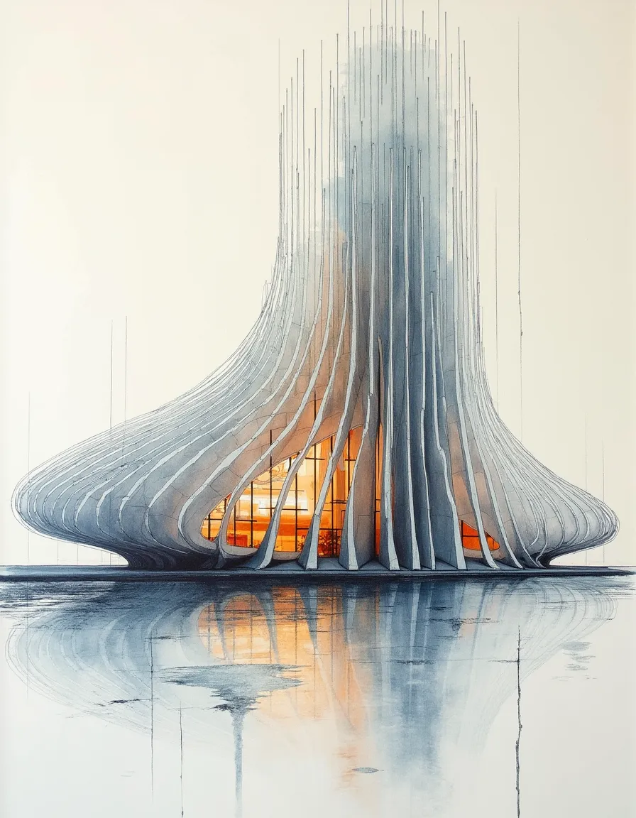 Obra Maestra Arquitectónica de César Pelli con Reflejo - Galería de  Imágenes AI | Diffus, image size:896x1152