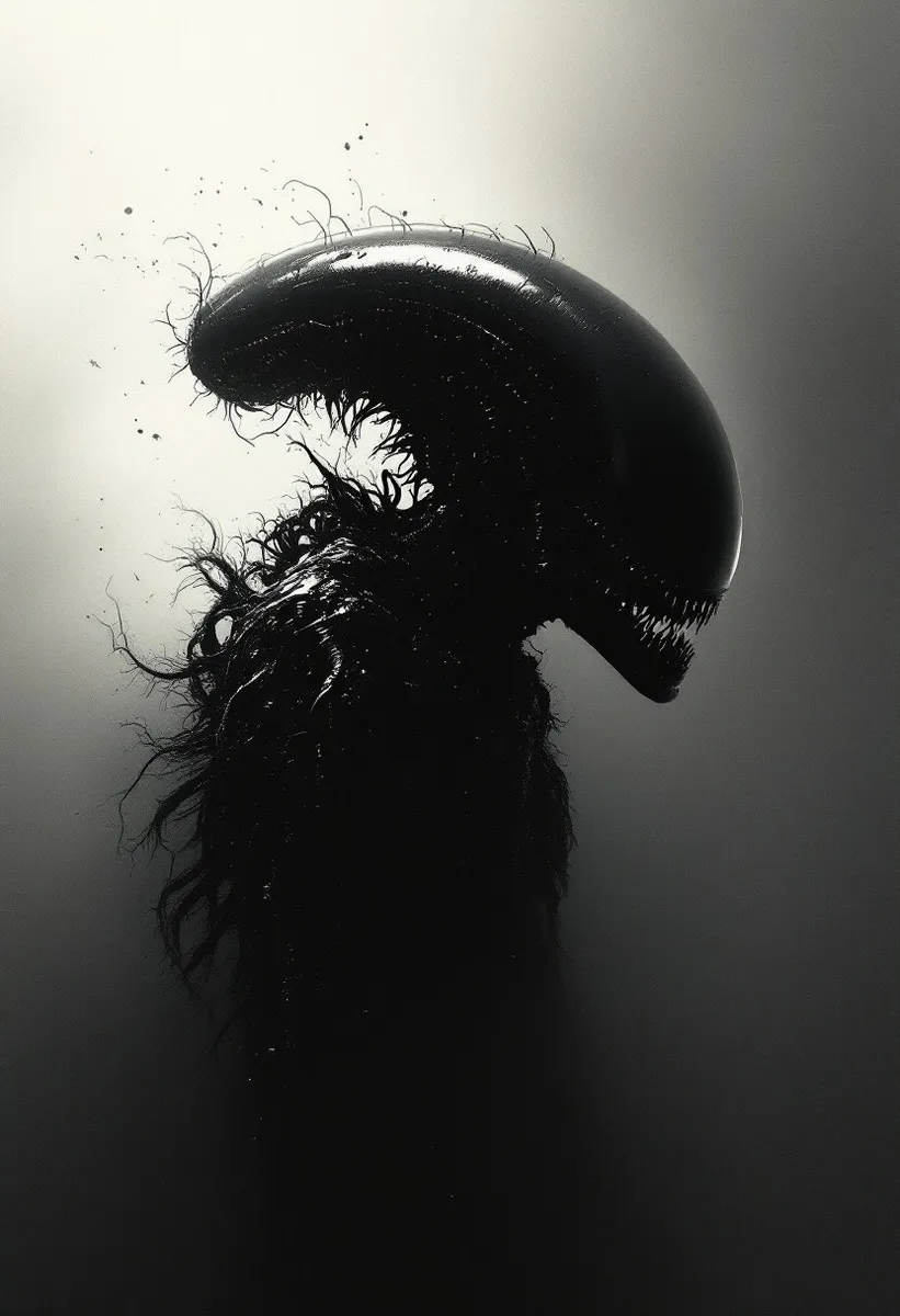 Xenomorph Alien Movie Poster in Minimalist Style - AI Image Gallery ...