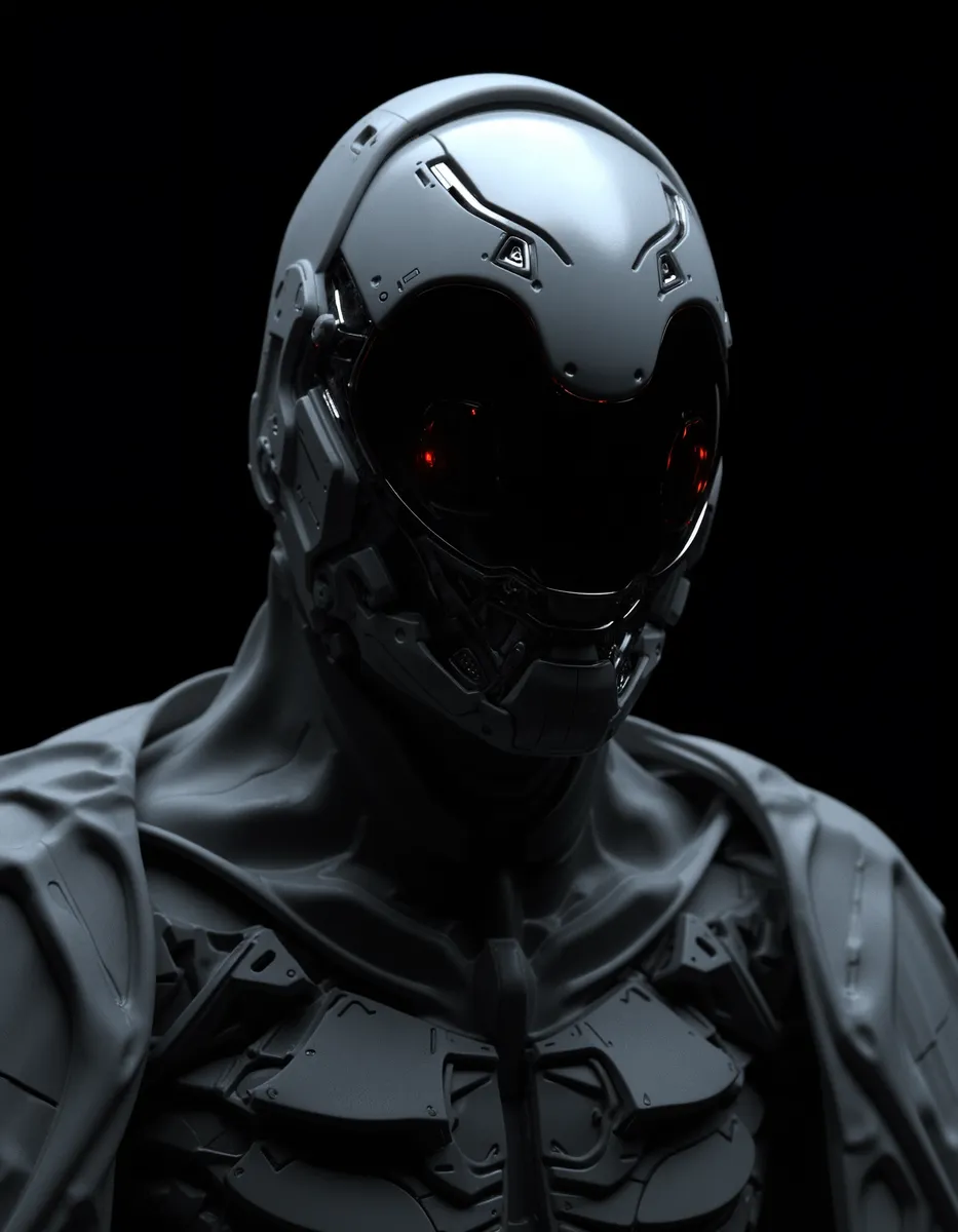 Futuristic Cybercore Helmet with Black Visor - AI Image Gallery | Diffus