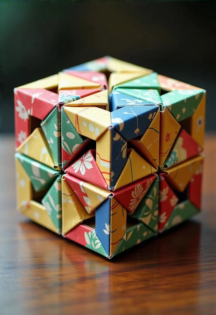 Origami Rubik's Cube in Unsolved Puzzle Form - AI Image Gallery | Diffus