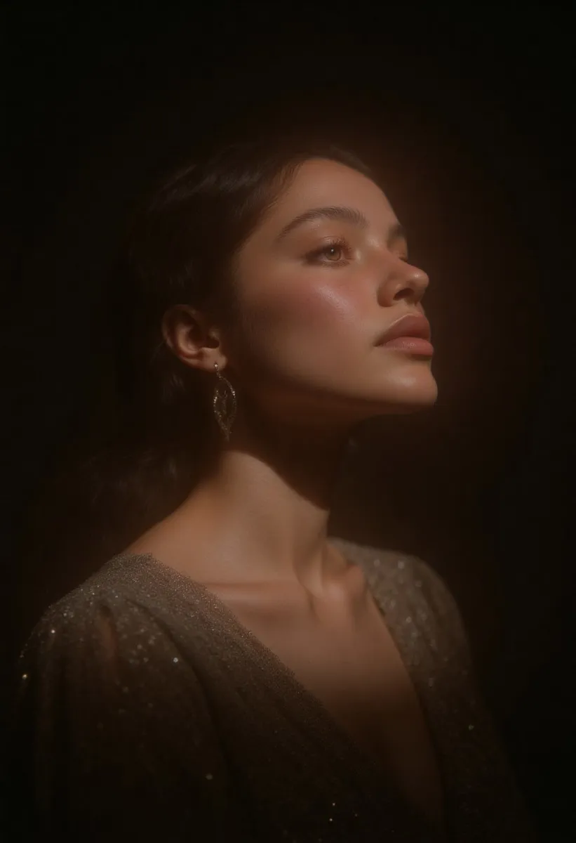 Cinematic Portrait of Ethereal Beauty in Dark Satin - AI Image Gallery ...