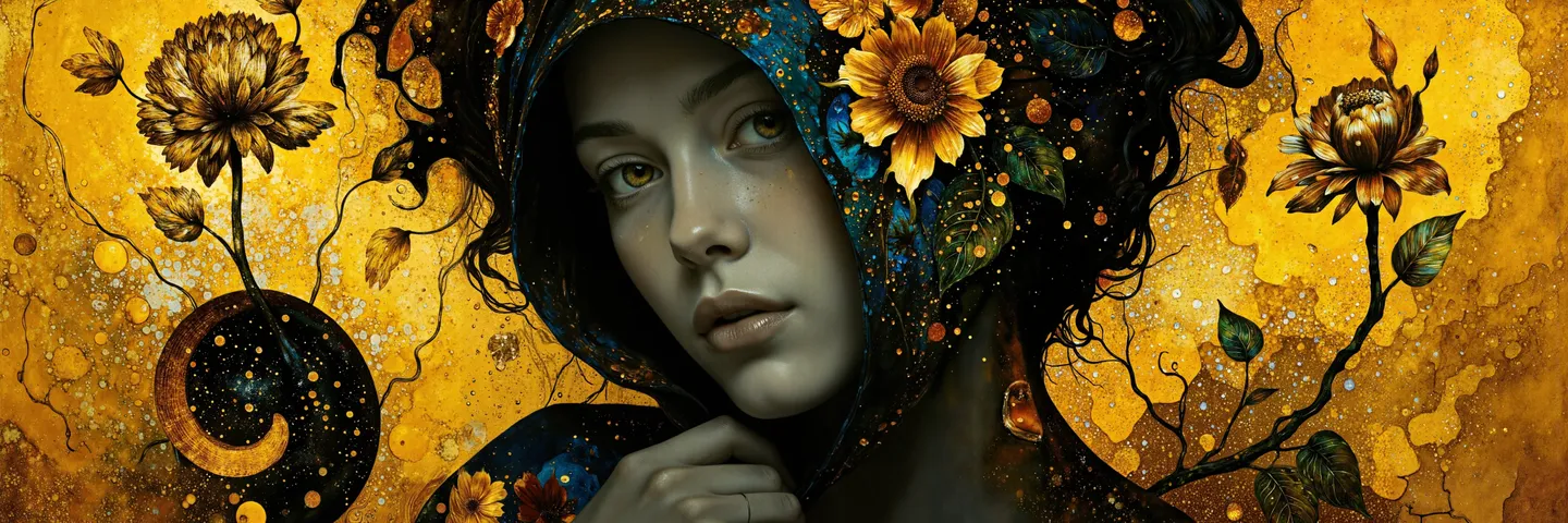 Pinup with Golden Glitter and Gustav Klimt Style - AI Image Gallery ...