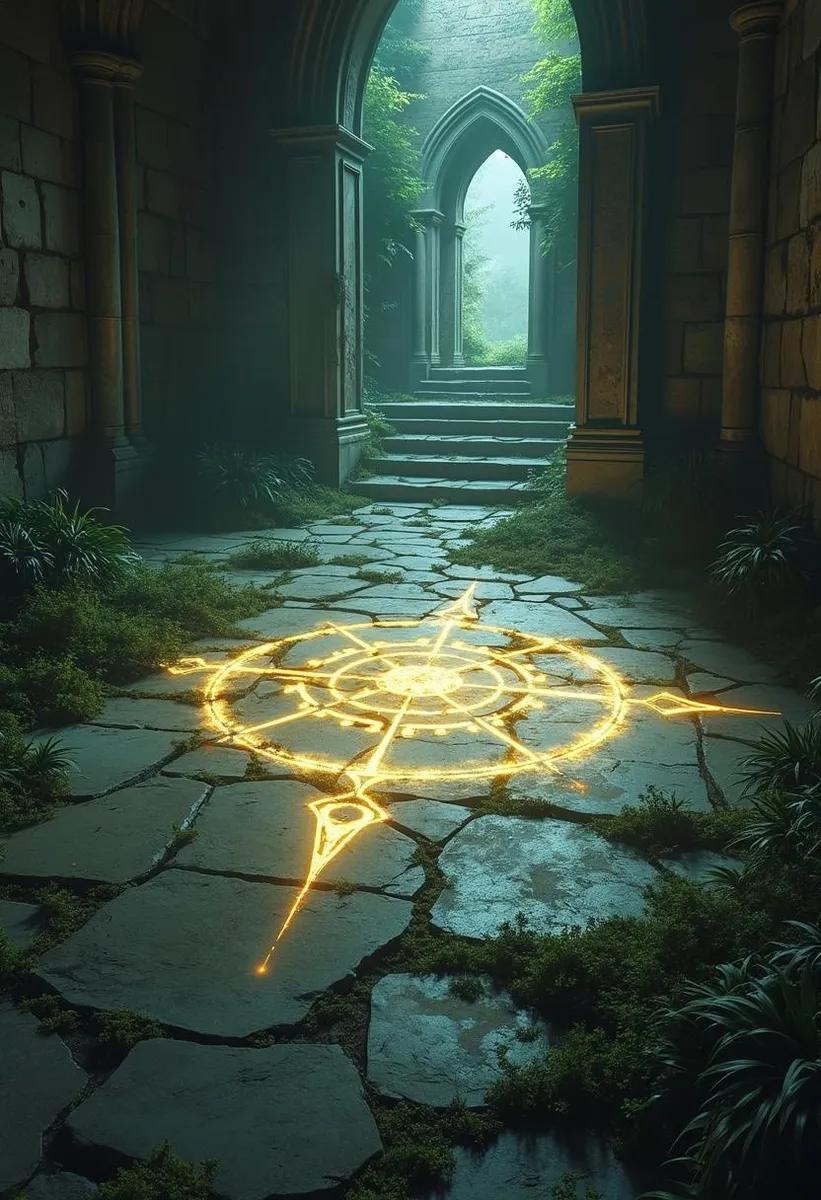 Gothic Chapel Interior with Glowing Arcane Glyph - AI Image Gallery ...