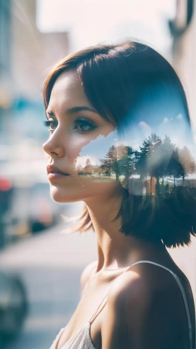 Double Exposure Art of Woman and Nature - Stable Diffusion AI Image ...