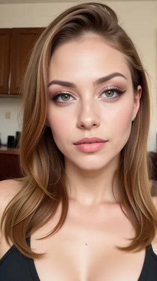 Close-up portrait of a blonde-haired girl with subtle makeup and a slight smile.