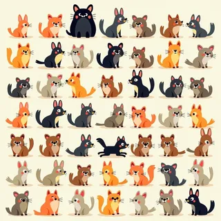 A colorful cartoon panel featuring many little funny animals drawn in a whimsical and minimalistic style resembling a webcomic, with simple shapes and bright colors.