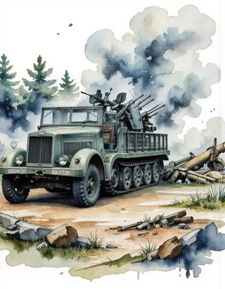 Sd.Kfz.7/1 Cannone contraereo tedesco 20mm Flakvierling 38 v1.0