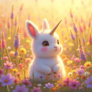 Fluffy Rabunicorn - a rabbit unicorn hybrid •••FLUX••• @Ethanar V1